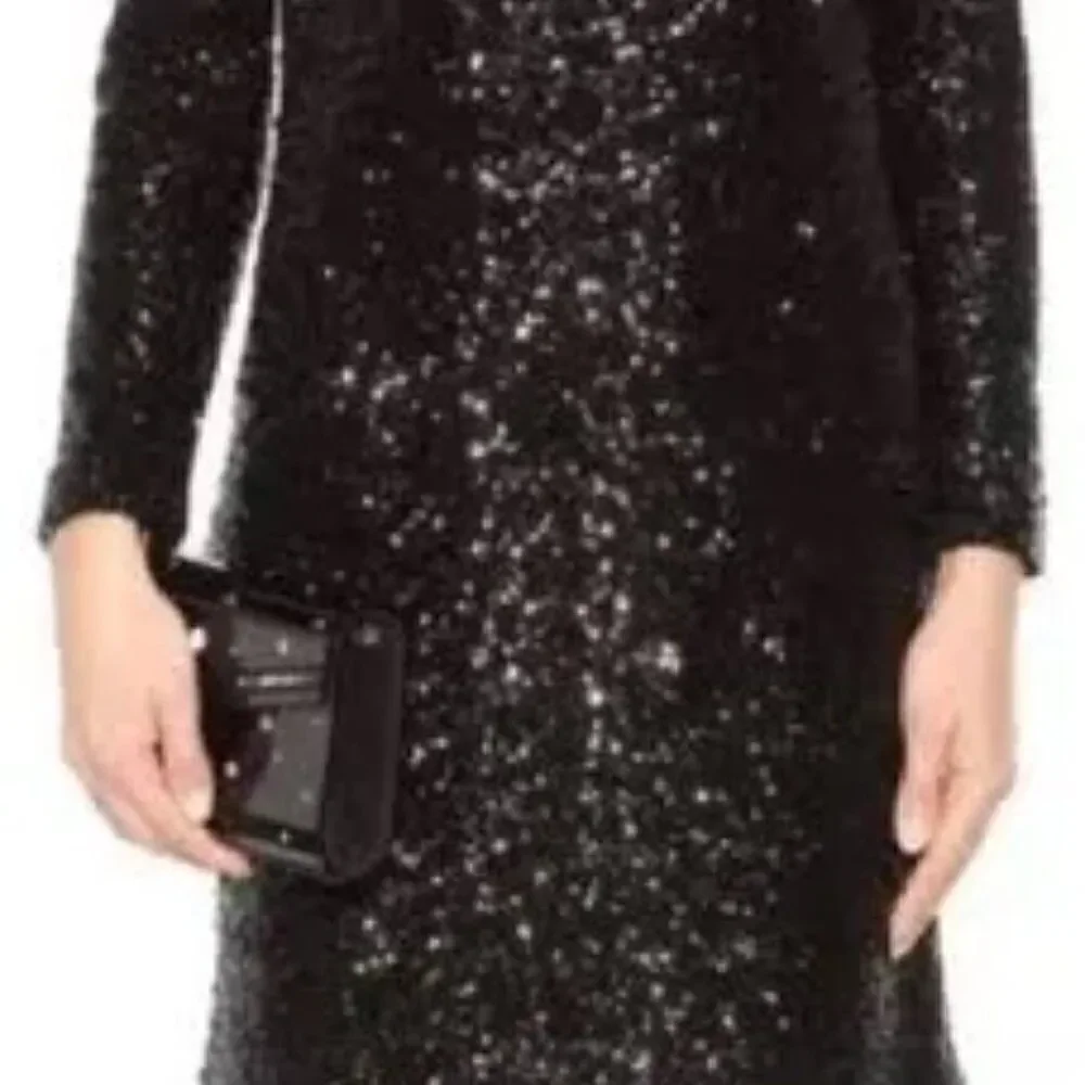 NWT Tory Burch Black Sequin Sheath Dress